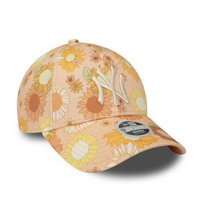 Gorra de béisbol mujeres 9FORTY MLB Floral AOP New York Yankees de New Era - Melocotón