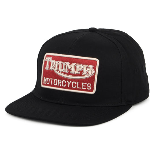 Gorra de béisbol Straggler visera plana de algodón de Triumph Motorcycles - Negro