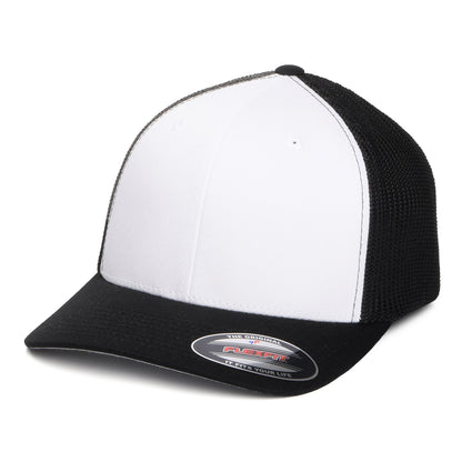 Gorra Trucker White Front de FlexFit - Negro-Blanco