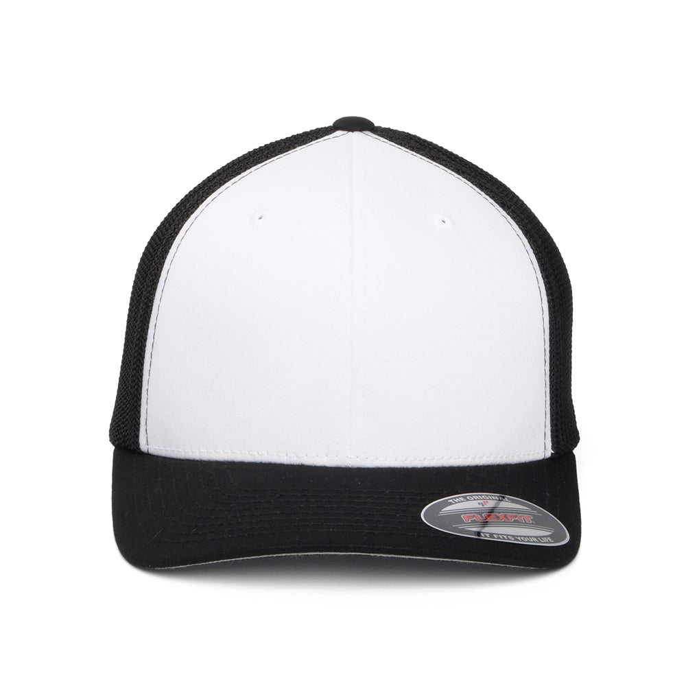 Gorra Trucker White Front de FlexFit - Negro-Blanco