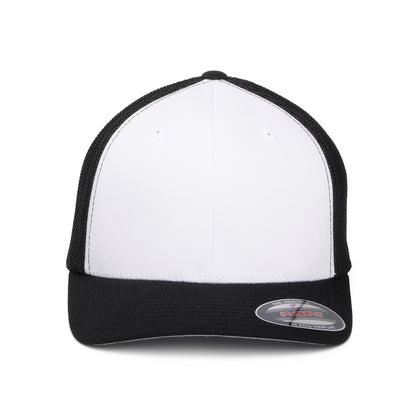 Gorra Trucker White Front de FlexFit - Negro-Blanco