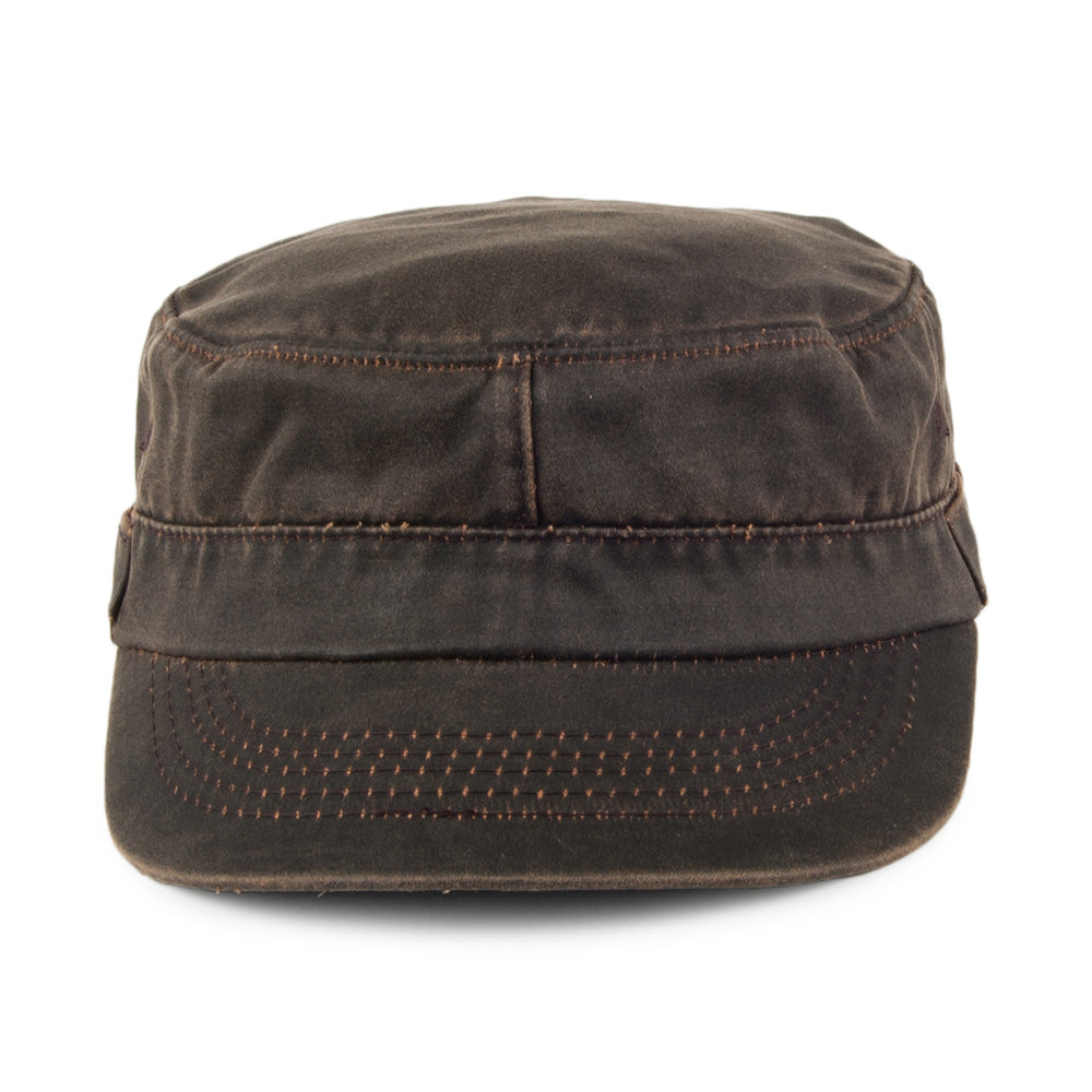 Gorra militar de aspecto avejentado de aldogón envejecido de Dorfman Pacific - Marrón