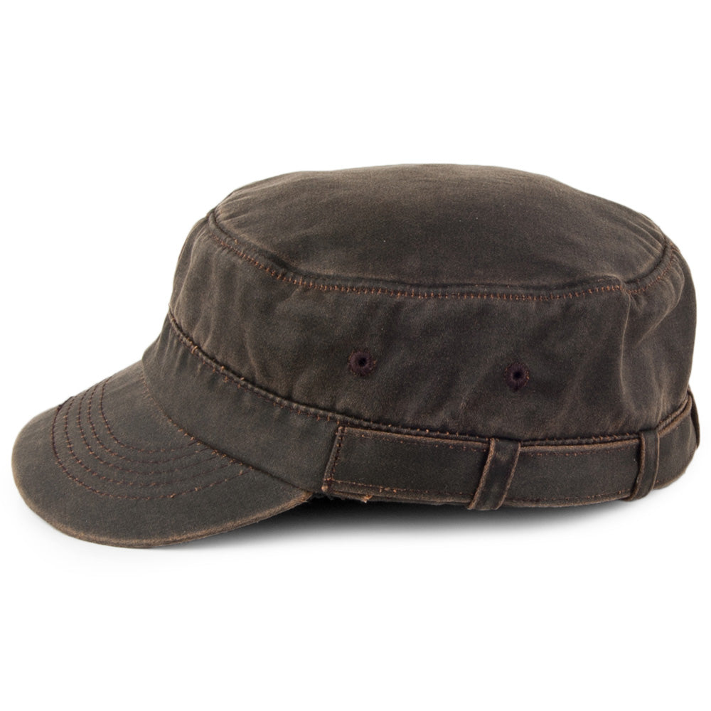 Gorra militar de aspecto avejentado de aldogón envejecido de Dorfman Pacific - Marrón