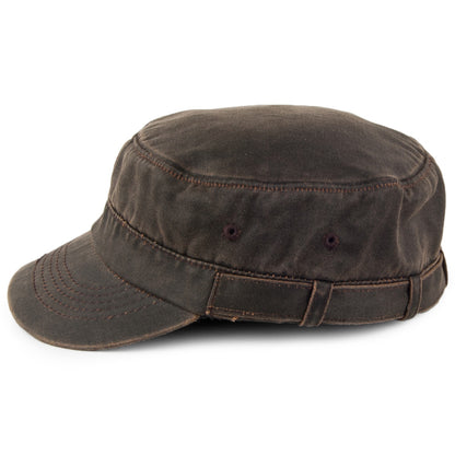 Gorra militar de aspecto avejentado de aldogón envejecido de Dorfman Pacific - Marrón