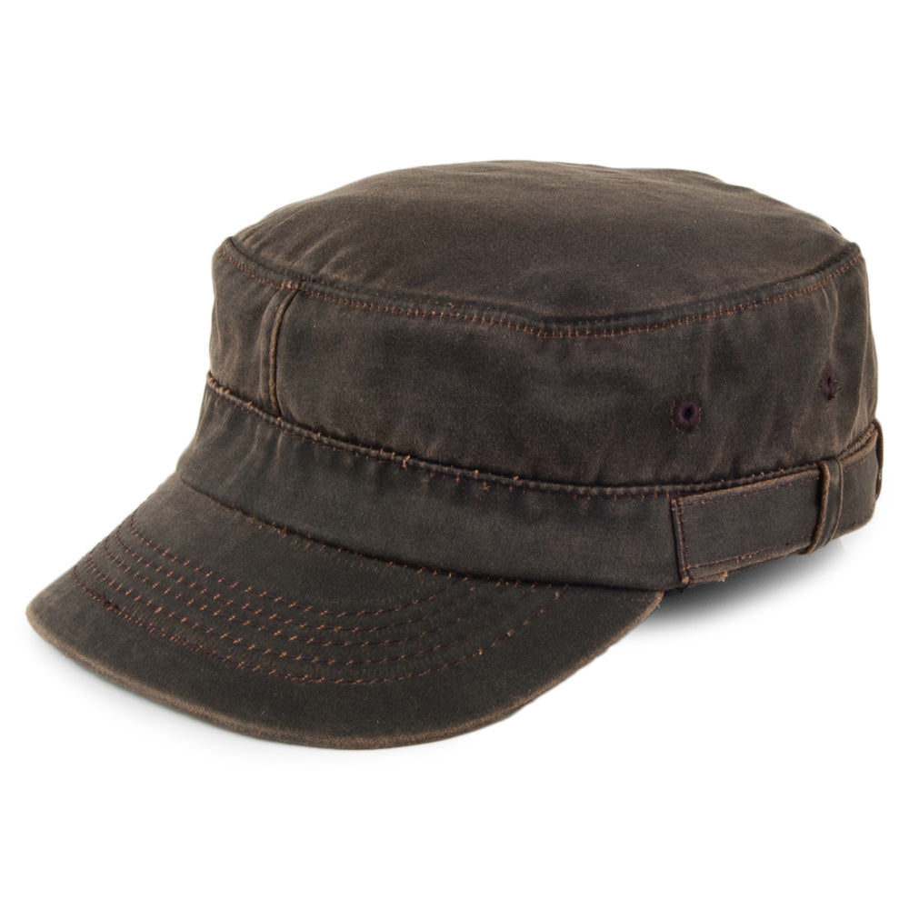 Gorra militar de aspecto avejentado de aldogón envejecido de Dorfman Pacific - Marrón