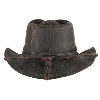 Sombrero Outback de aldogón envejecido con Insignia de Dorfman Pacific - Marrón