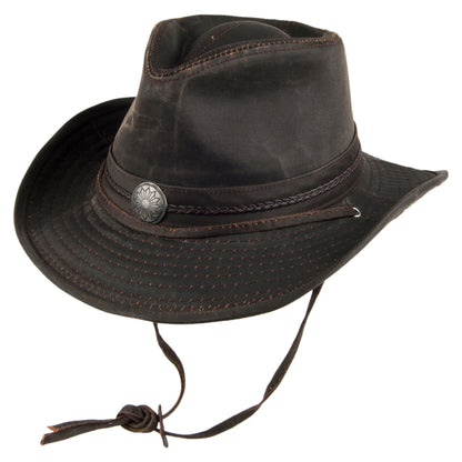Sombrero Outback de aldogón envejecido con Insignia de Dorfman Pacific - Marrón