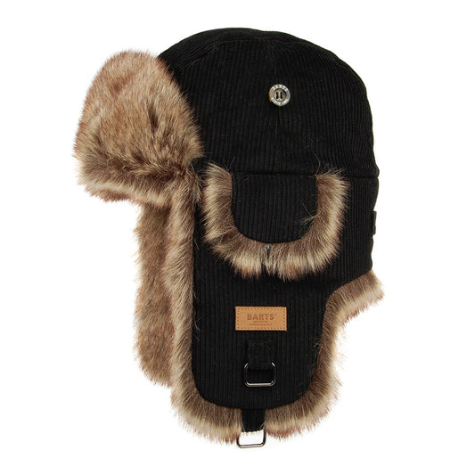 Gorro Aviador de pana Bomber de piel sintética de Barts - Negro