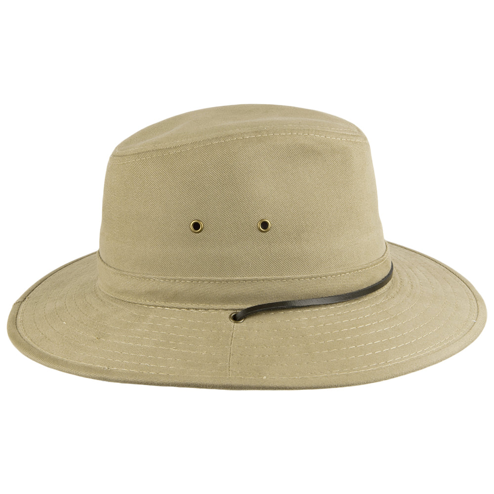 Sombrero australiano algodón cordón ajustable Dorfman-Pacific - Kaki