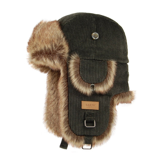 Gorro Aviador de pana Bomber de piel sintética de Barts Verde Militar
