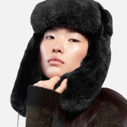 Gorro Aviador de piel sintética de Kangol - Negro