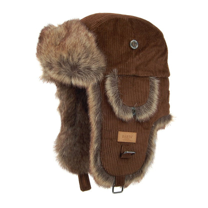 Gorro Aviador de pana Bomber de piel sintética de Barts - Marrón
