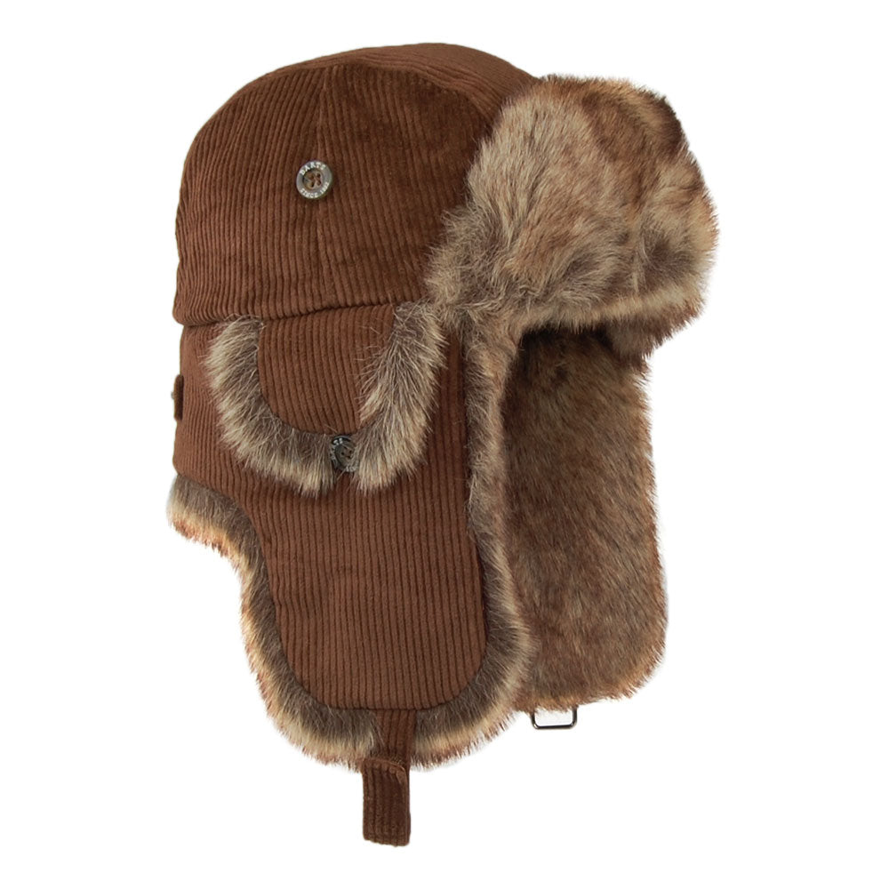 Gorro Aviador de pana Bomber de piel sintética de Barts - Marrón