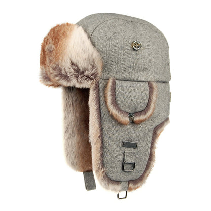Gorro Aviador Kamikaze diseño de espiga de Barts - Gris