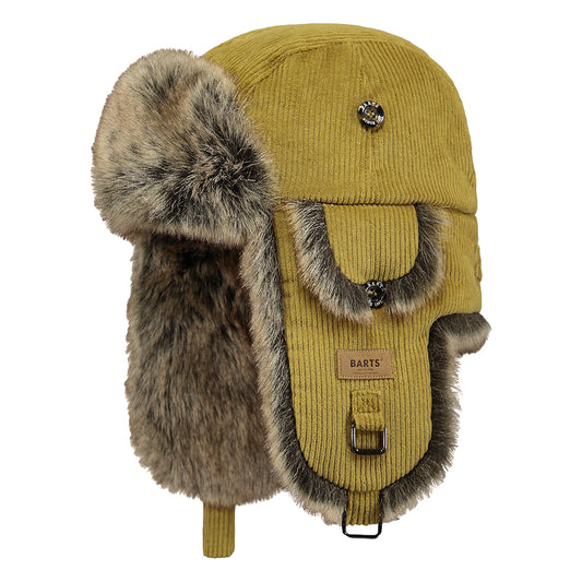 Gorro Aviador de pana Bomber de piel sintética de Barts - Ocre