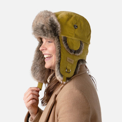 Gorro Aviador de pana Bomber de piel sintética de Barts - Ocre