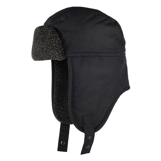 Gorro Aviador de algodón encerado de Failsworth - Azul Marino
