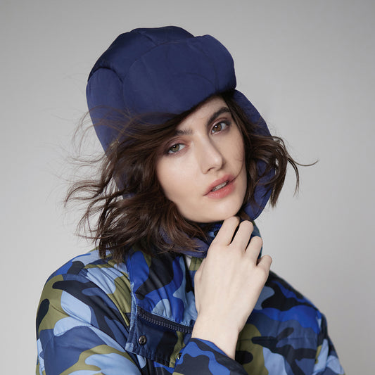 Gorro Aviador Quilted de Seeberger - Azul Marino