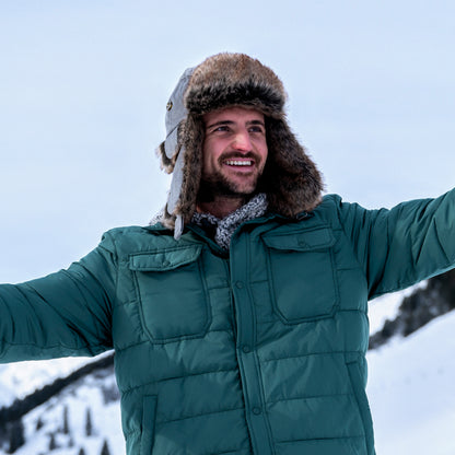 Gorro Aviador de pana Bomber de piel sintética de Barts - Verde Celadón
