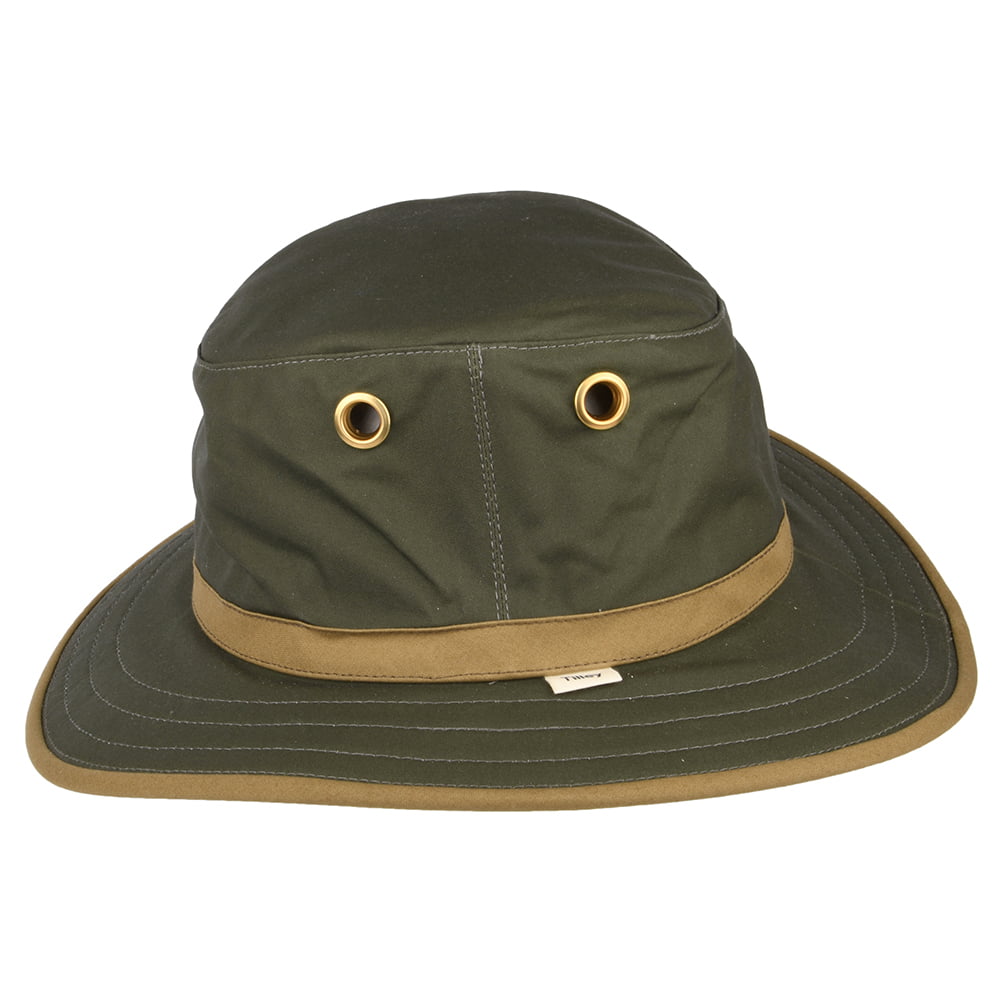 Sombrero Outback TWC7 de algodón encerado de Tilley - Verde Oliva