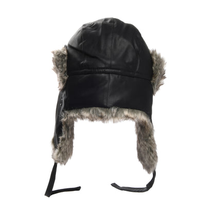 Sombrero Trapper de piel sintética de Jaxon & James - Negro