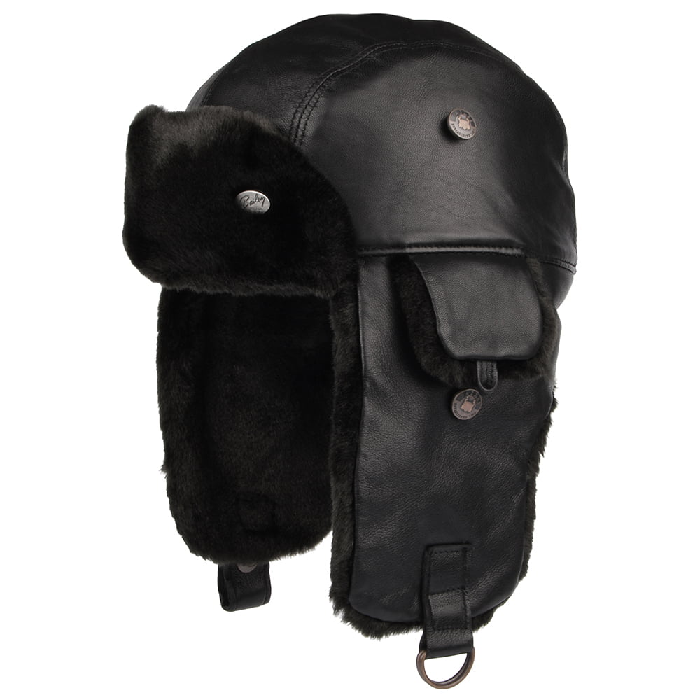 Gorro Aviador Vega de piel de Bailey - Negro