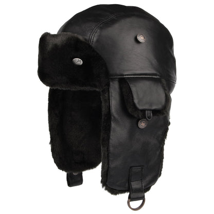 Gorro Aviador Vega de piel de Bailey - Negro