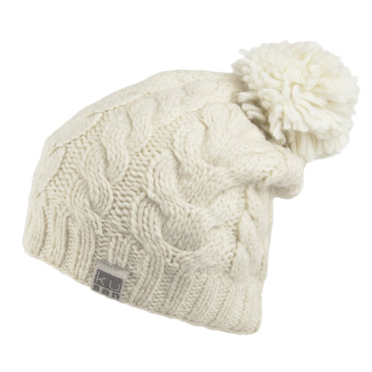 Gorro con pompón Oversized de Kusan - Blanco invernal