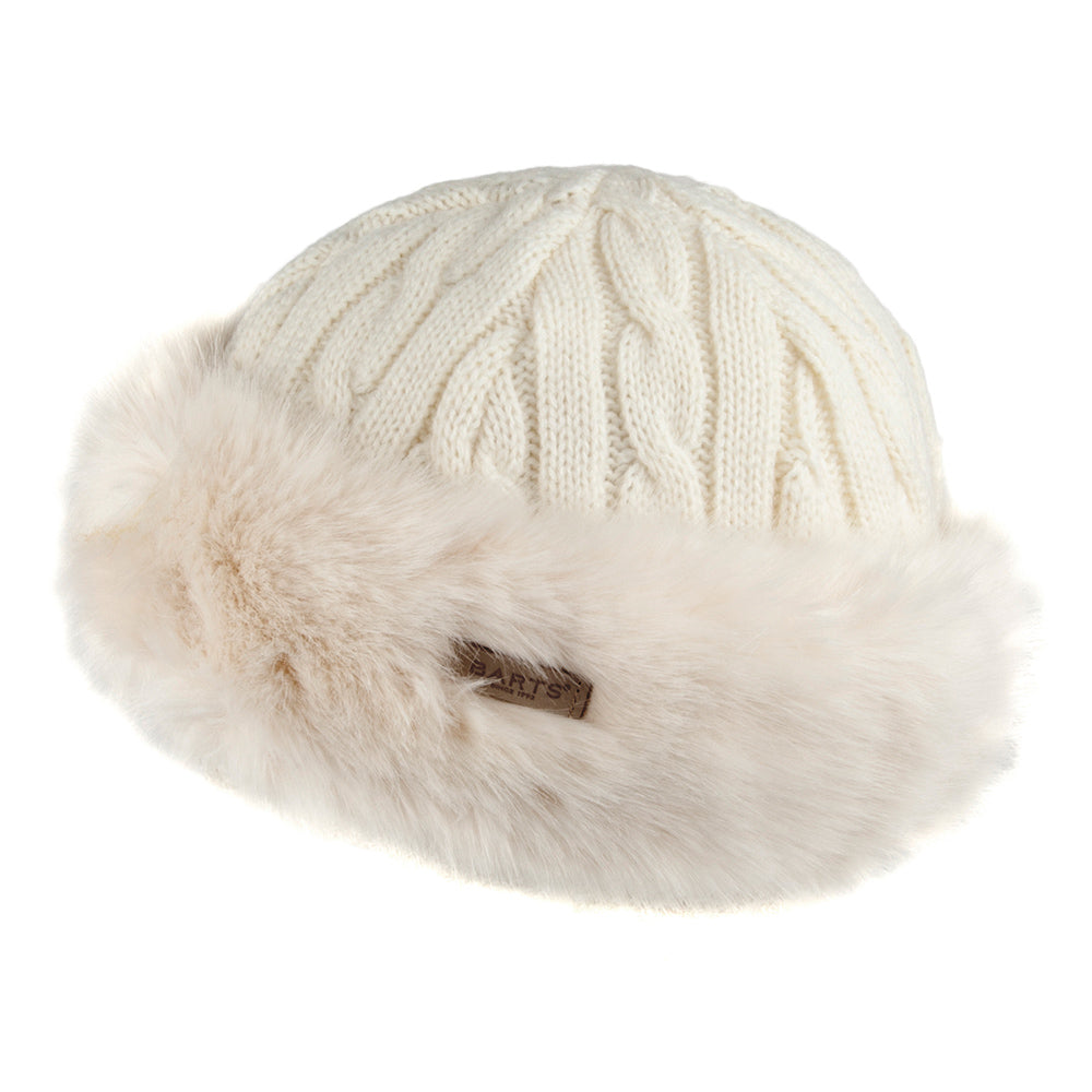 Gorro Beanie de piel sintética de punto cable de Barts - Blanco invernal