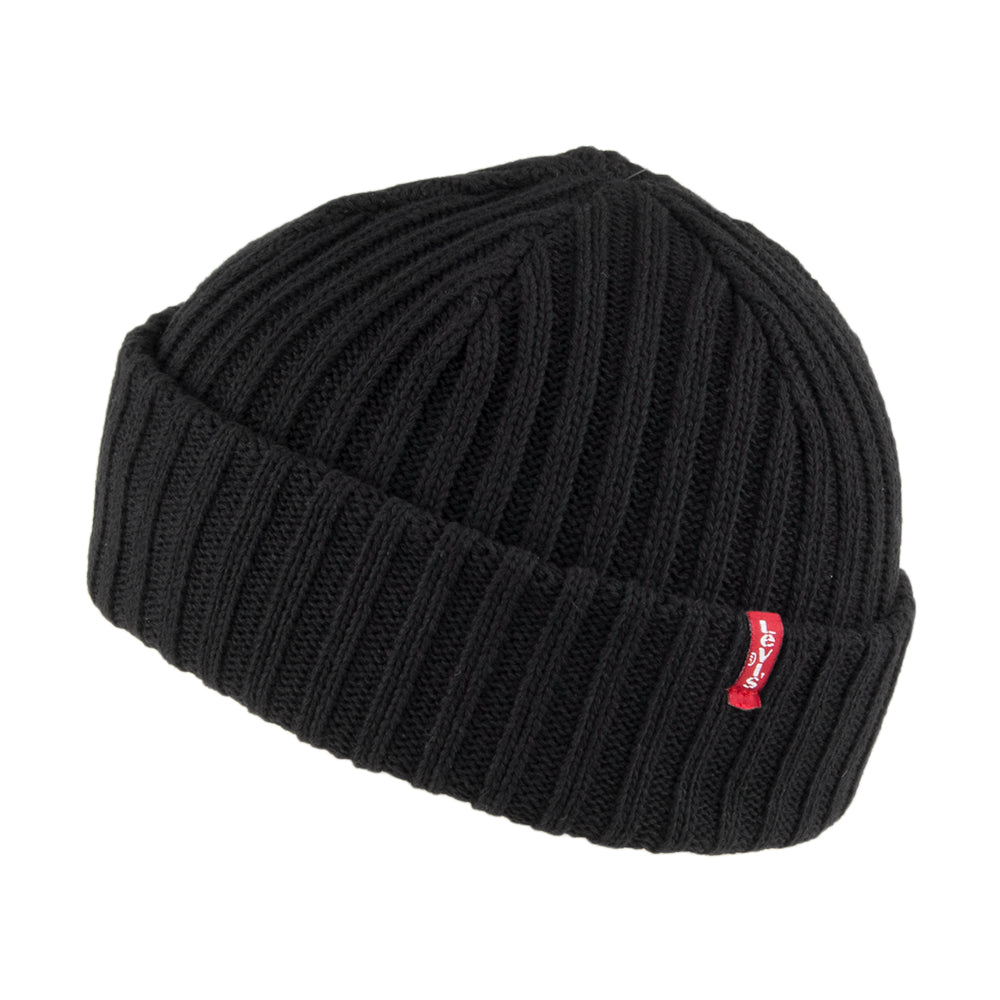 Gorro Beanie pescador de canalé de Levi's - Negro