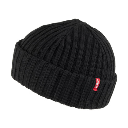 Gorro Beanie pescador de canalé de Levi's - Negro