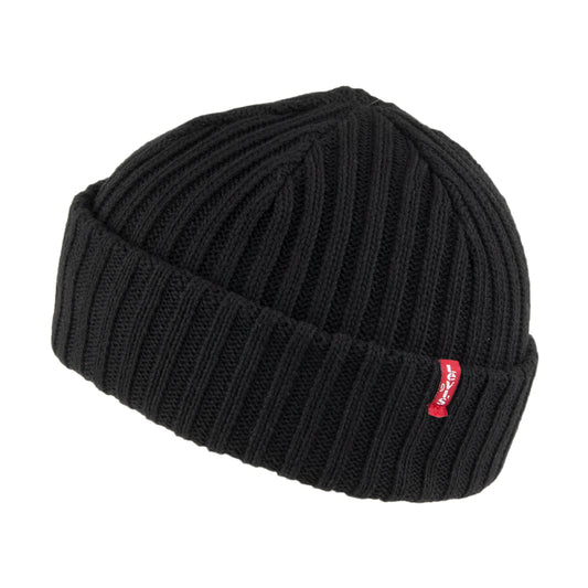 Gorro Beanie pescador de canalé de Levi's - Negro