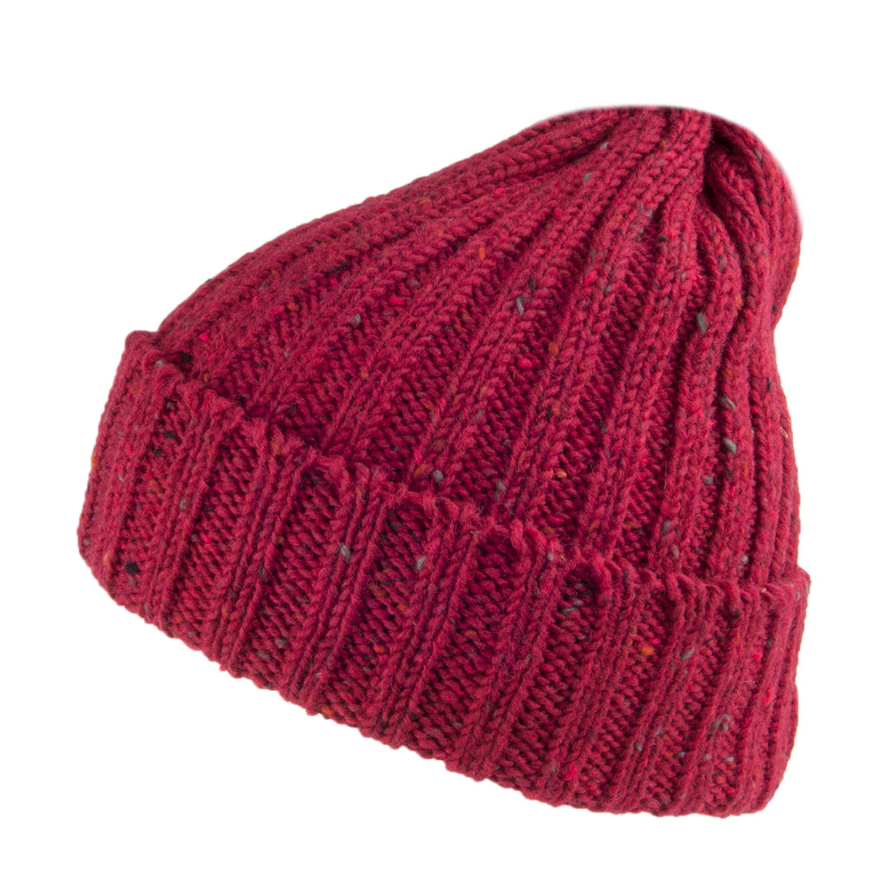 Gorro Beanie Kilcarra con vuelta de lana de Highland 2000 - Burdeos