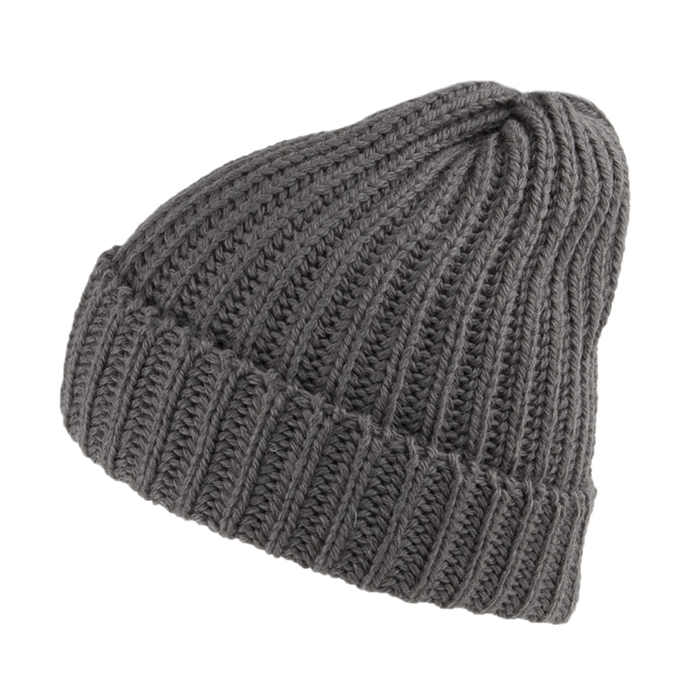 Gorro Beanie de pescador de lana Merino de Highland 2000 - Antracita