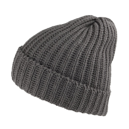 Gorro Beanie de pescador de lana Merino de Highland 2000 - Antracita