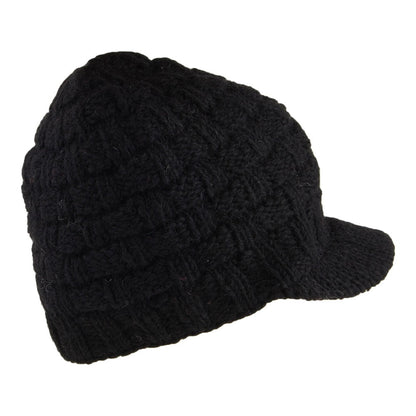 Gorro Beanie con visera Basket Weave de Kusan - Negro