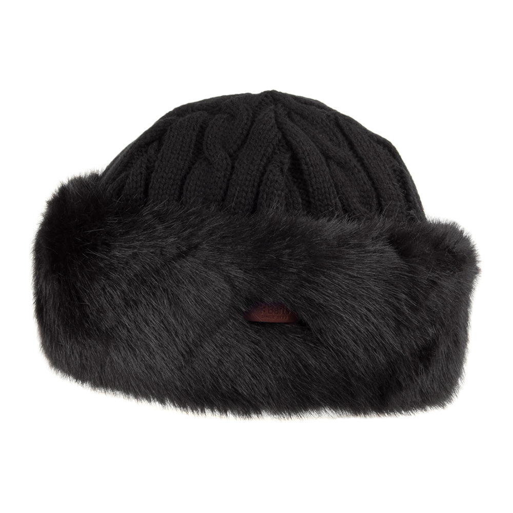 Gorro Beanie de piel sintética de punto cable de Barts - Negro