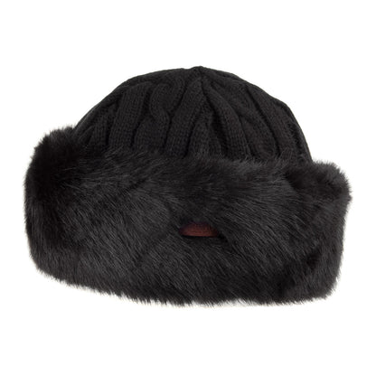Gorro Beanie de piel sintética de punto cable de Barts - Negro
