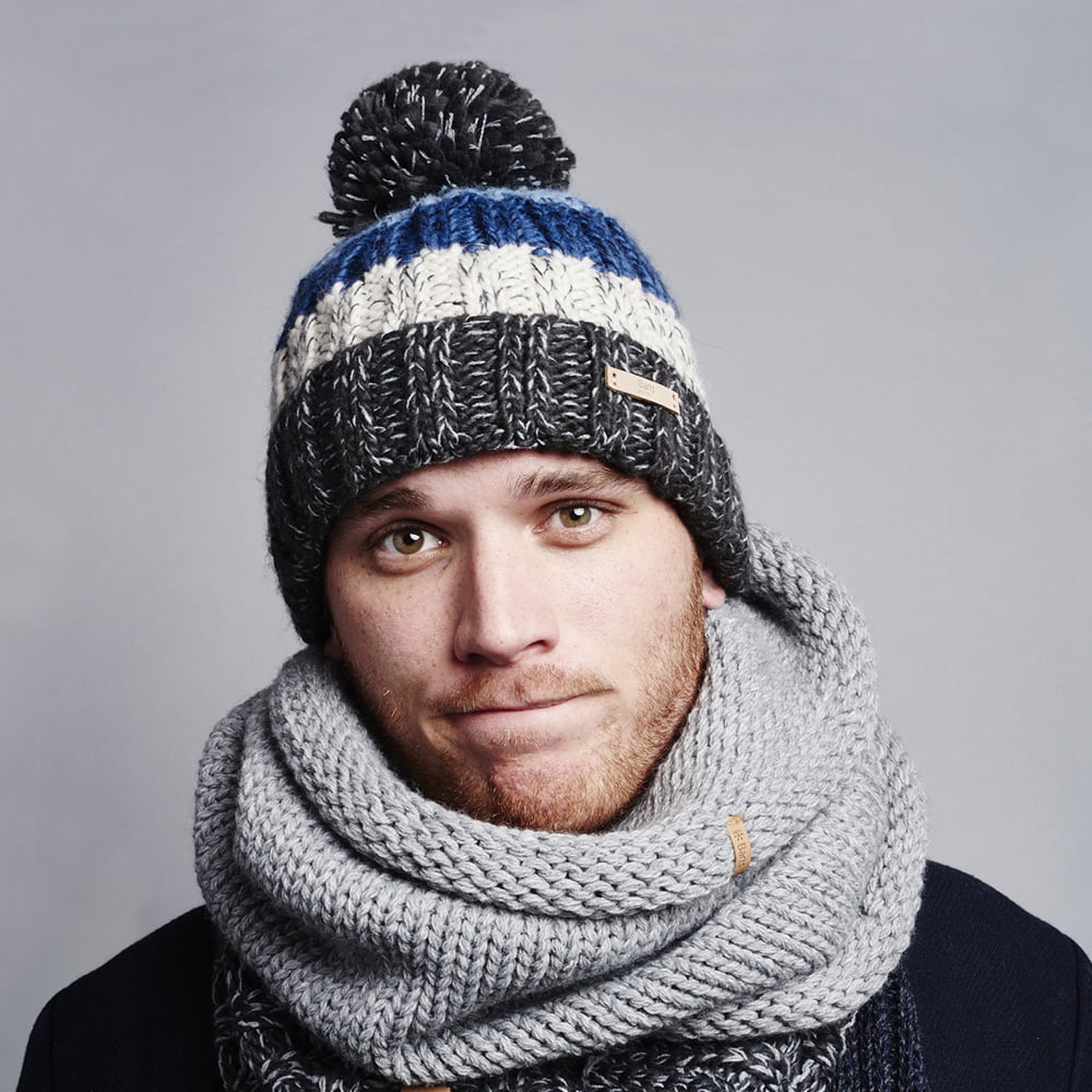 Gorro con pompón Wilhelm de Barts - Antracita-Azul
