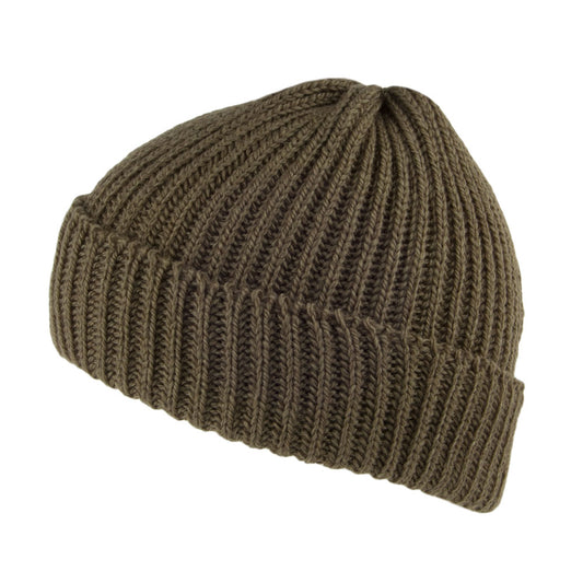Gorro Beanie de pescador de lana Merino de Highland 2000 - Verde Oliva