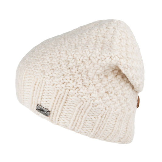 Gorro Beanie con botón de Kusan - Blanco