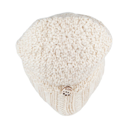 Gorro Beanie con botón de Kusan - Blanco