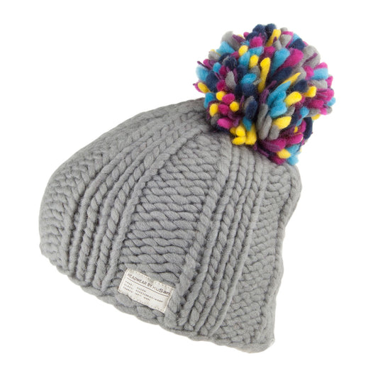 Gorro con pompón Multi Pom de Kusan - Gris