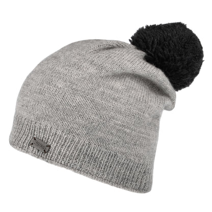 Gorro tejido Contrast con pompón de Kusan - Gris