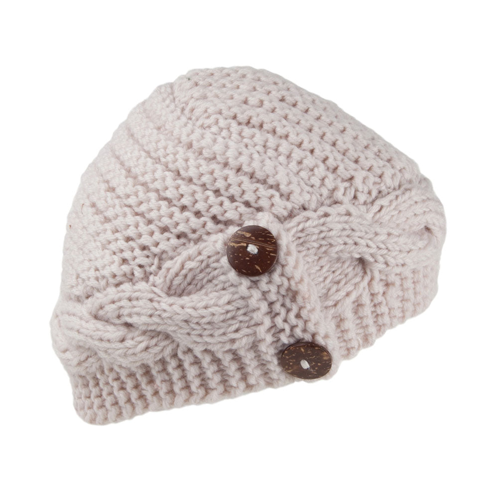 Gorro Beanie Button de Scala - Blanco Marfil