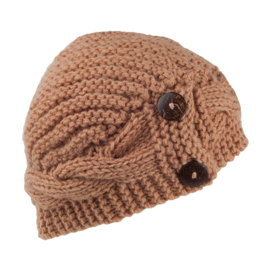 Gorro Beanie Button de Scala - Beige Arena
