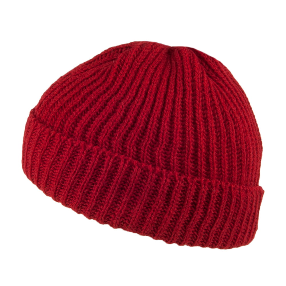 Gorro Beanie estilo pescador corto de lana merino de Highland 2000 - Rojo