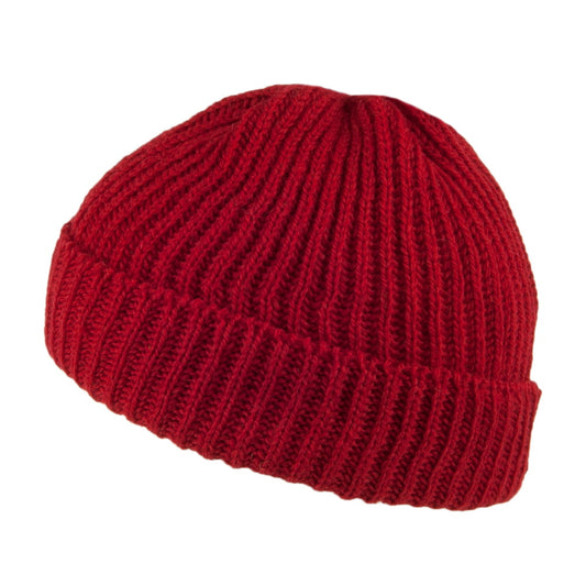 Gorro Beanie estilo pescador corto de lana merino de Highland 2000 - Rojo
