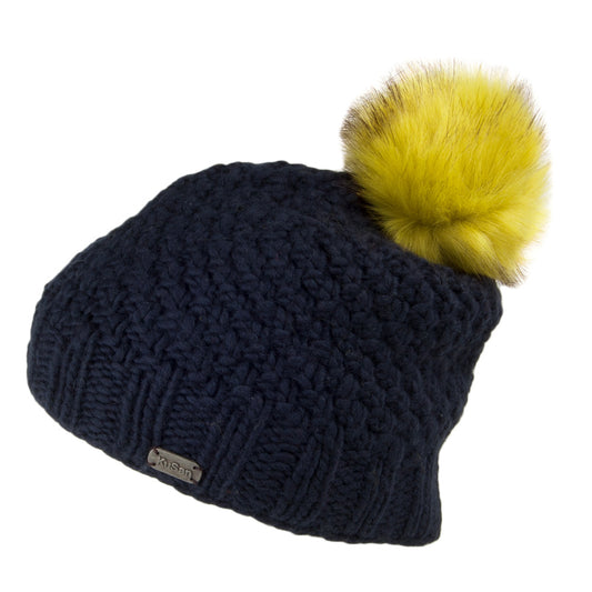Gorro con pompón Moss Yarn de Kusan - Azul Marino