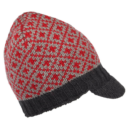 Gorro Beanie con visera Patterned de Kusan - Rojo
